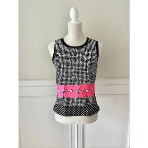 Per Se by Carlisle Dot Print Pink Floral Blouse Top 6